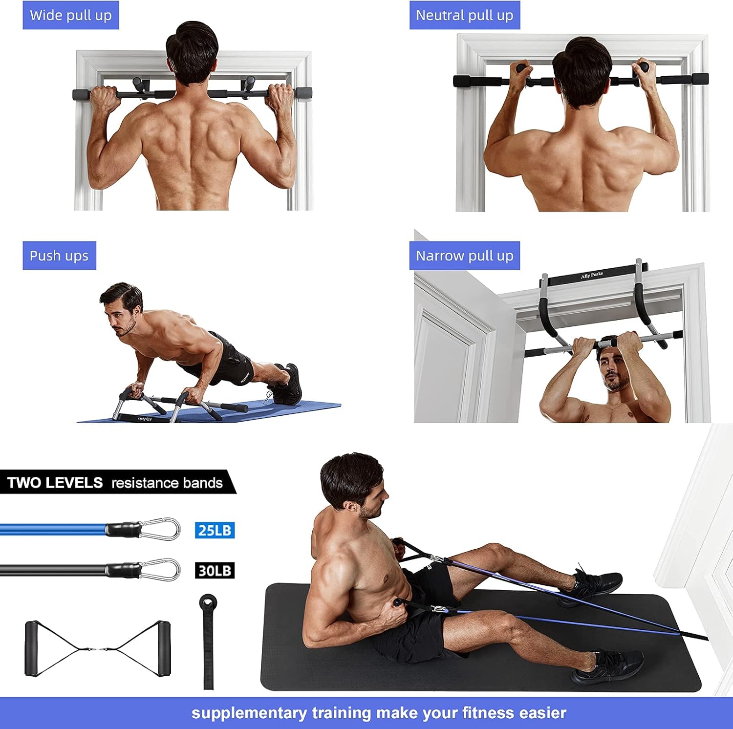  Powergrip pull -up bar door frame - high quality steel, 200 kg load capacity, versatile design-6