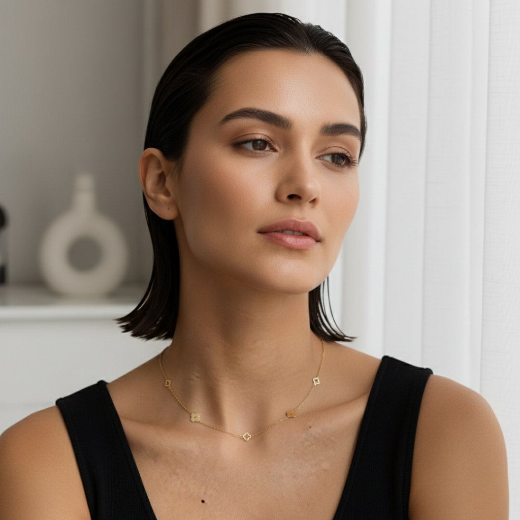 Zee Klaver Gouden Ketting