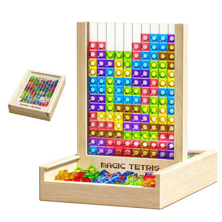Ecoblock Tetris Board - Holzpuzzle für Kinder und Erwachsene - nachhaltiger Gehirntrainingsspaß