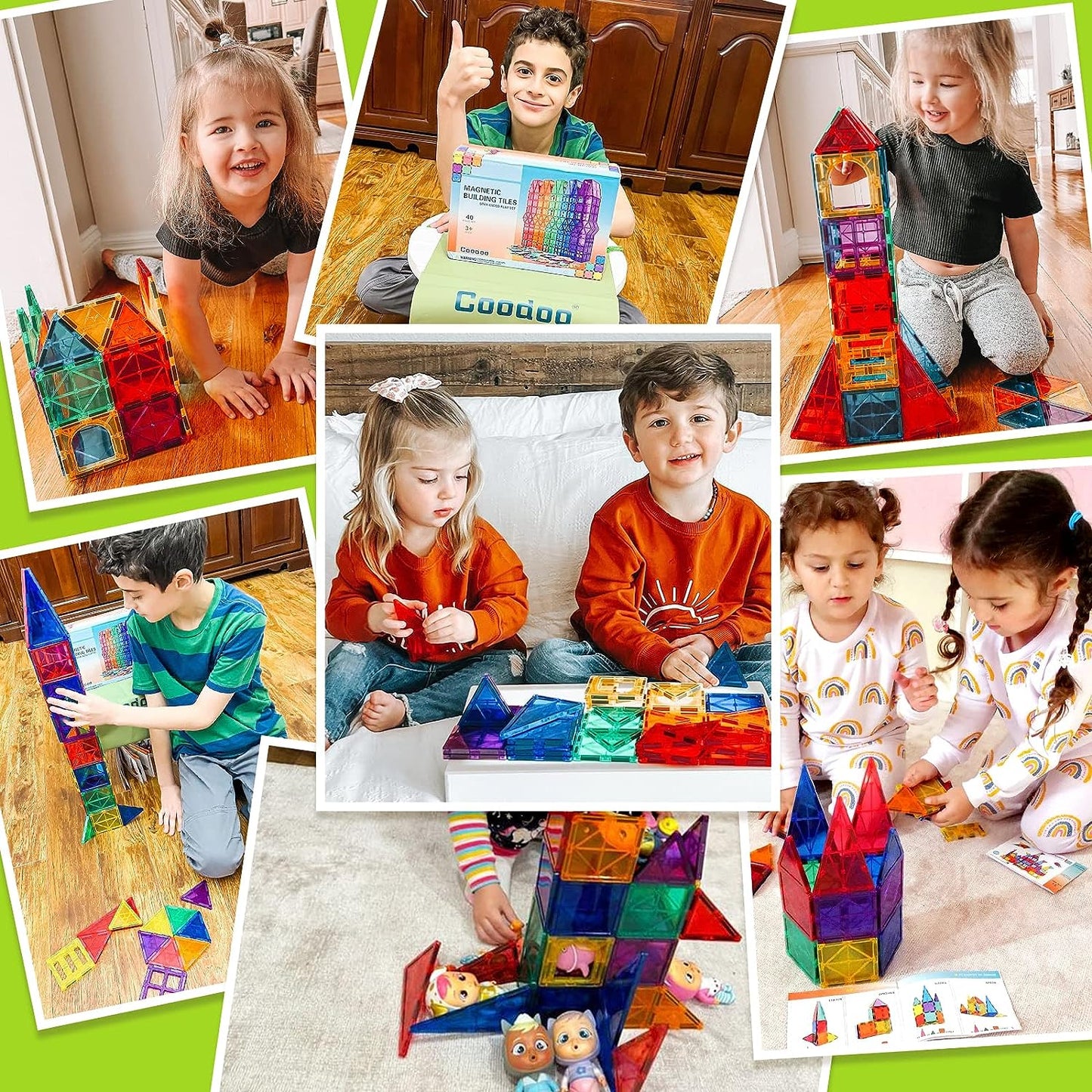 Magnamonti Tegels - Montessori Magnetische Bouwtegels - Creatief Leren en Bouwplezier