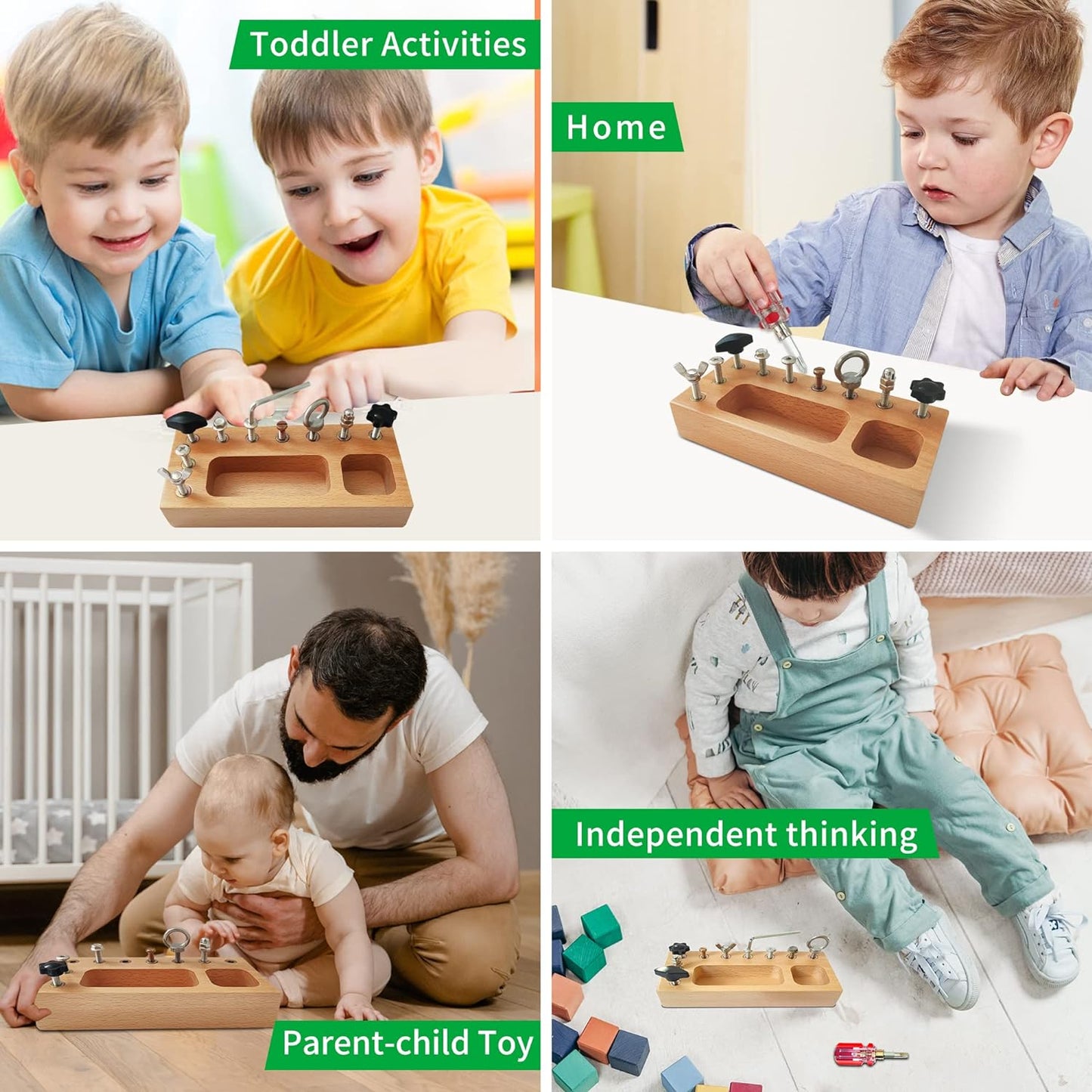 Skillcraft Busy Board - Montessori leerplank met echt gereedschap voor kinderen vanaf 3 jaar