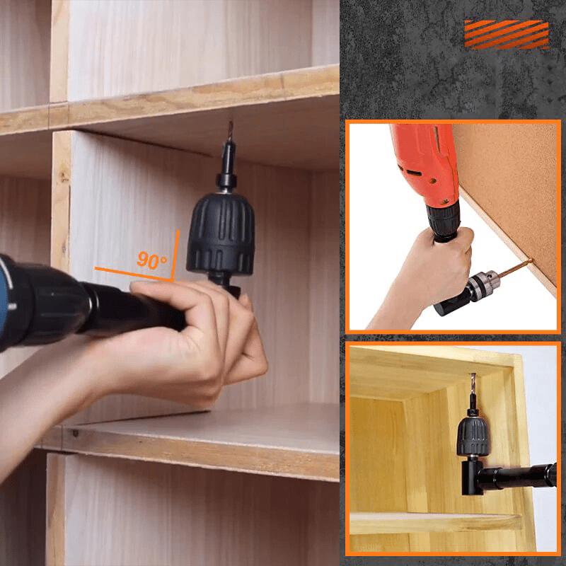 90-Degree Right Angle Drill Extension for Tight Spaces – Compatible with All Electric and Hand Drills-5