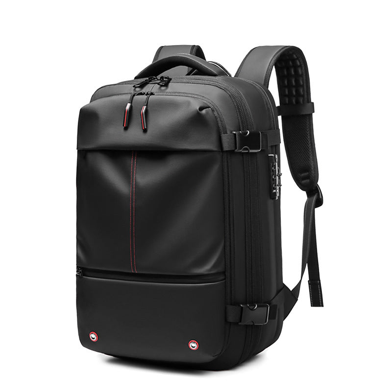 AIRTRAIL Rucksack - Komprimierbarer Reiserucksack mit 17,3" Laptopfach und Vakuumkompression