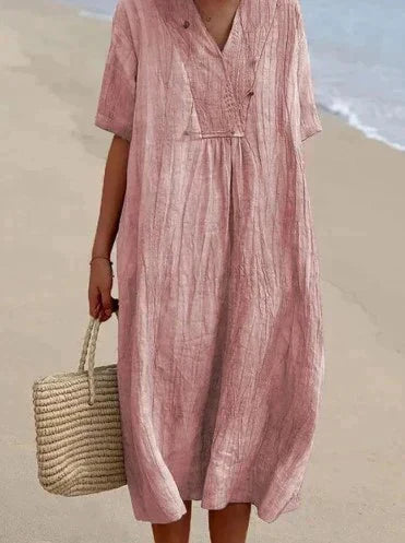 ARIA DRESS - Zomerjurk in katoen-linnen voor ultiem comfort