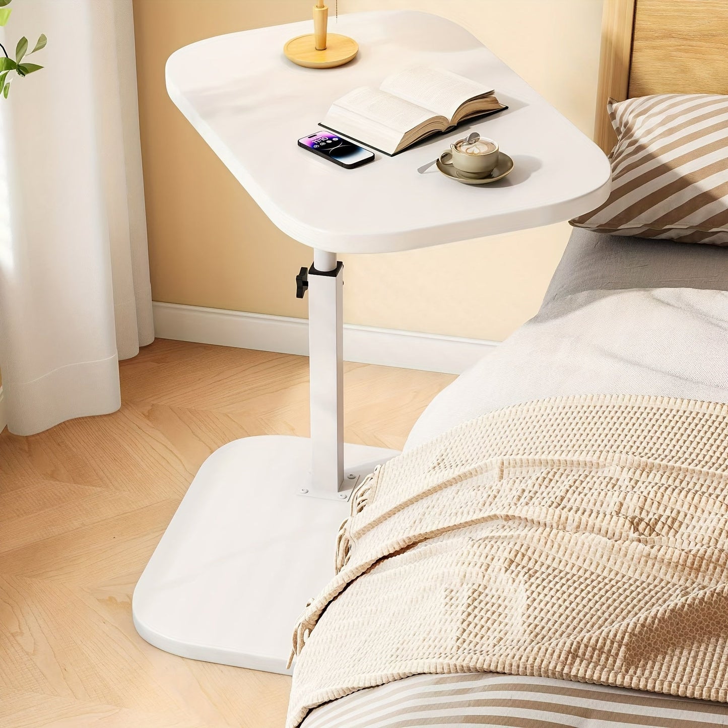 FlexiWood Table – Adjustable Side Table for Sofa and Bed