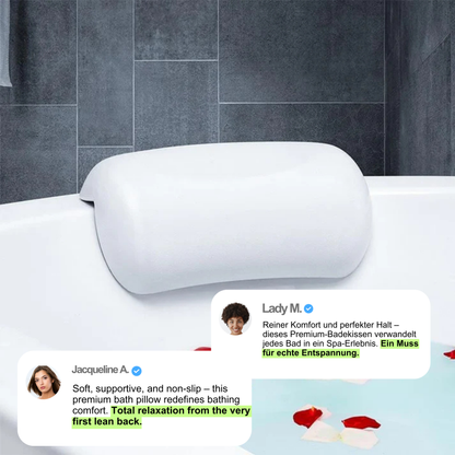 AquaCloud Premium Bath Pillow – Ergonomic Neck and Head Support for Spa-Like Relaxation at Home