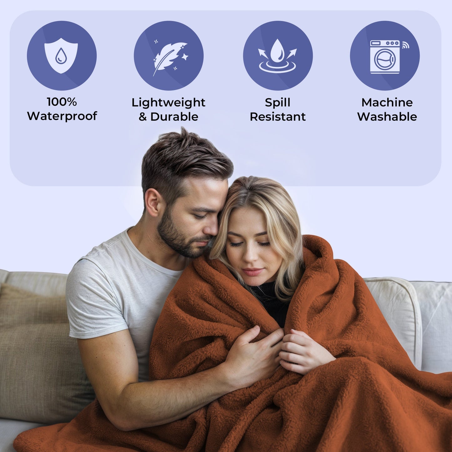 Couverture AquaShield – Couverture protectrice imperméable pour lit et canapé