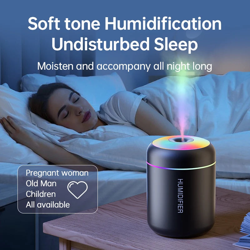 AromaMist Mini – 180ml USB Luchtbevochtiger met LED-verlichting