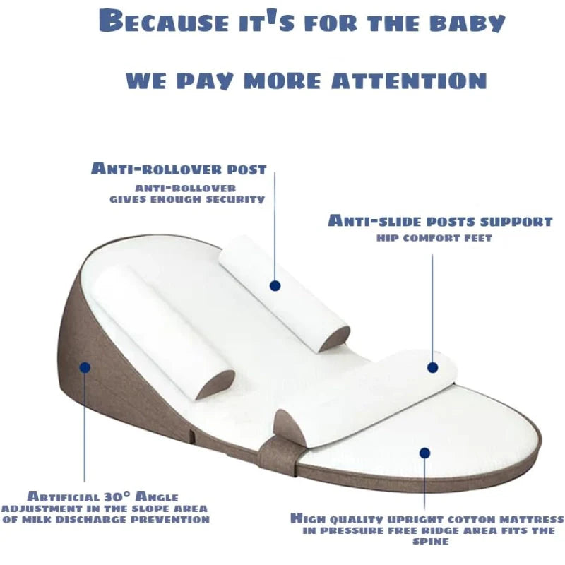 BABY DREAM SUPPORT – Side Sleeper Pillow with Anti-Reflux Inclination for Newborns