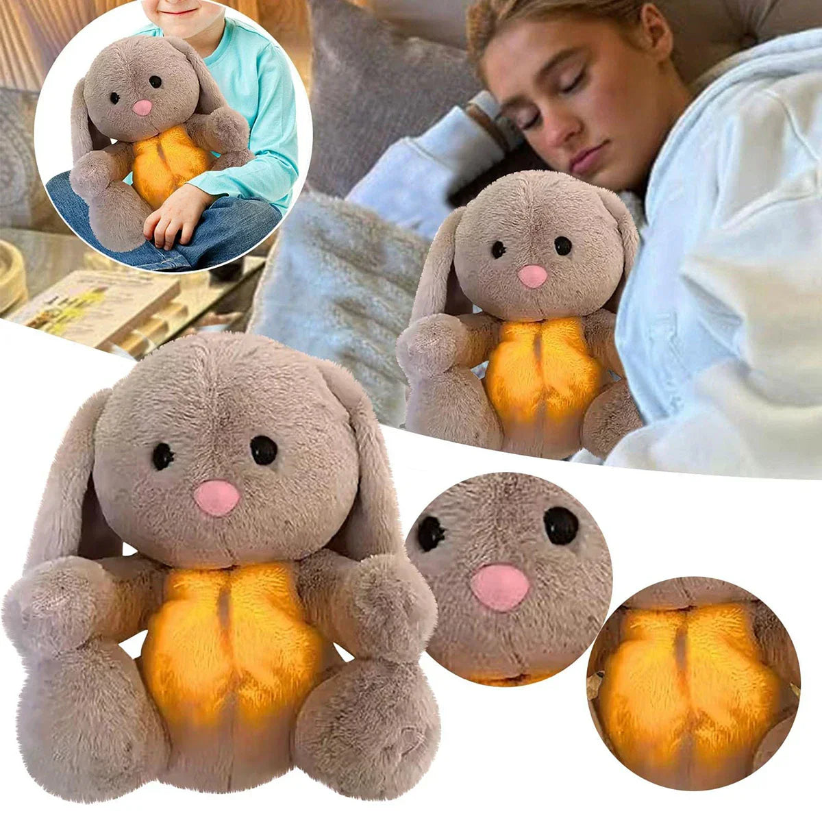 Snugglebunny fopspeen - Baby Slaaphulp met Ademhalingssimulatie, Kalmerende Geluiden & Licht