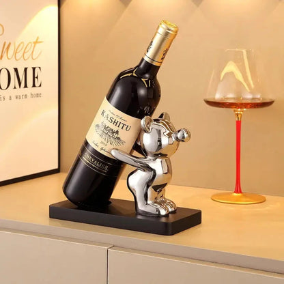 Bearwine Rack-playful ceramic wine shelf in bear design for stylish bottle storage 4