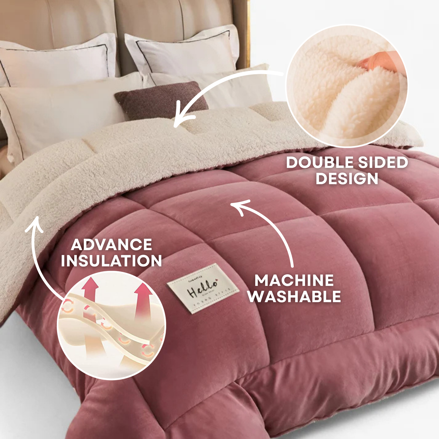 CozyDream slaapkamerdeken - dubbelzijdig luxe comfort voor een diepe, rustgevende slaap