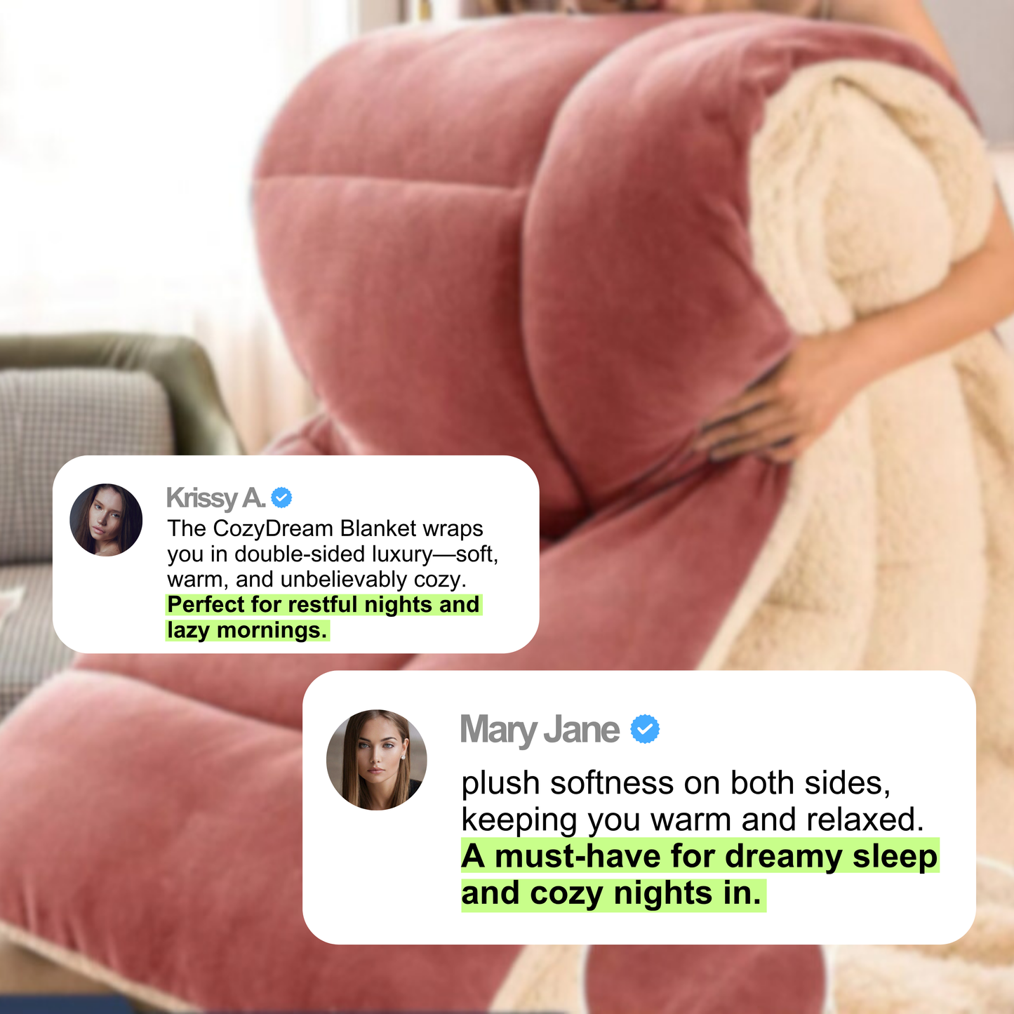 CozyDream slaapkamerdeken - dubbelzijdig luxe comfort voor een diepe, rustgevende slaap