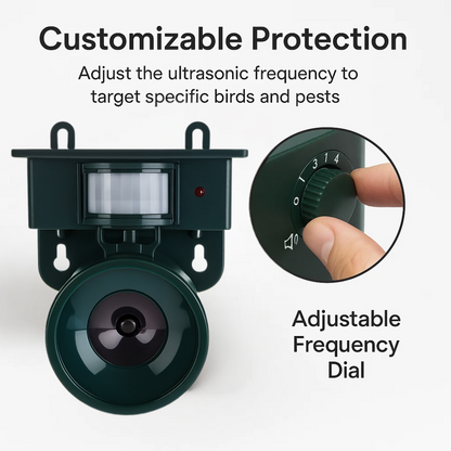 Birdguard Sensor – Repelente de Pájaros Activado por Movimiento para Espacios Exteriores Tranquilos