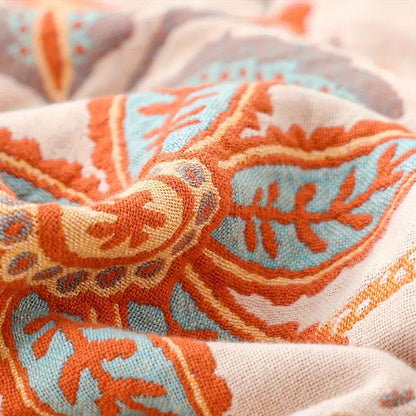 Boho-Chic – Katoenen plaid met bloemenpatroon