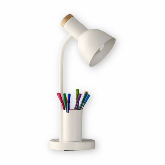 LumoDesk – lámpara de mesa LED con soporte para bolígrafos para organización e iluminación