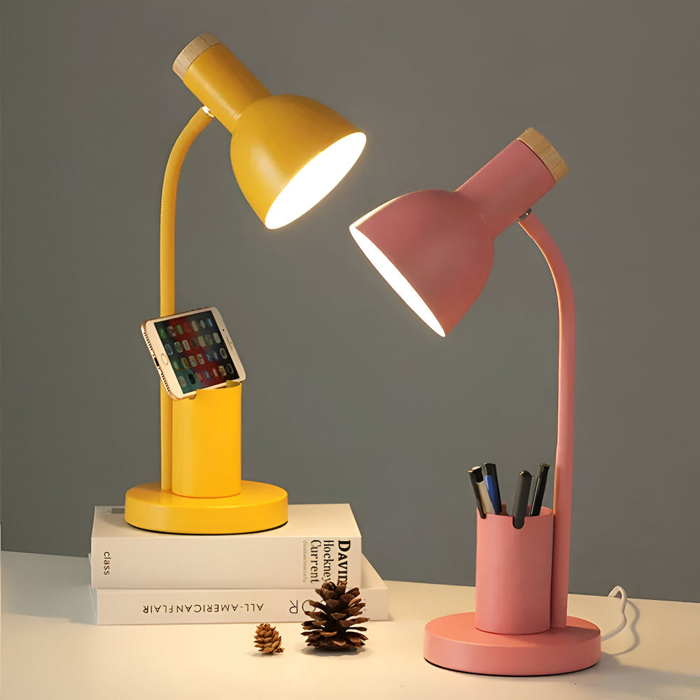 LumoDesk – lámpara de mesa LED con soporte para bolígrafos para organización e iluminación