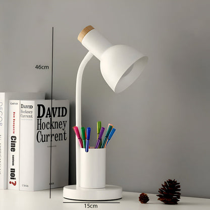 LumoDesk – lámpara de mesa LED con soporte para bolígrafos para organización e iluminación