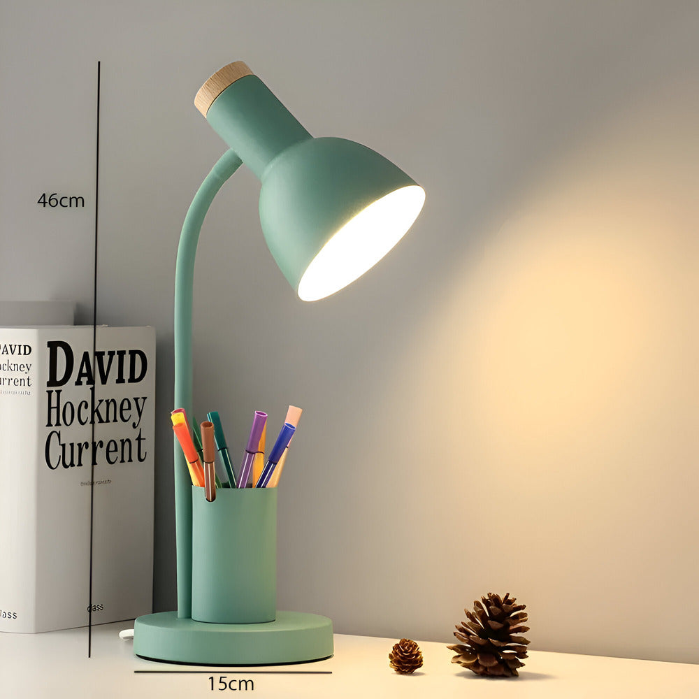 LumoDesk – lámpara de mesa LED con soporte para bolígrafos para organización e iluminación