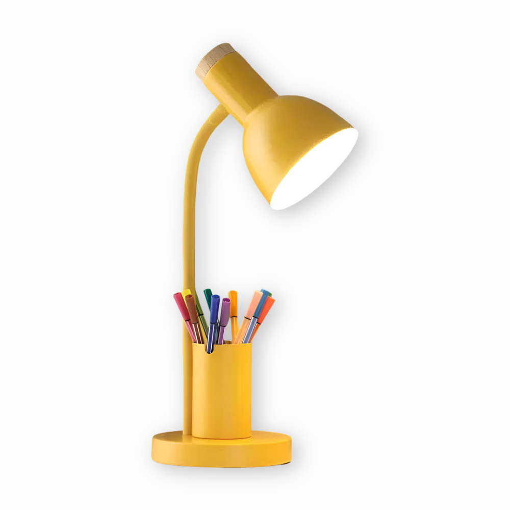 LumoDesk – lámpara de mesa LED con soporte para bolígrafos para organización e iluminación