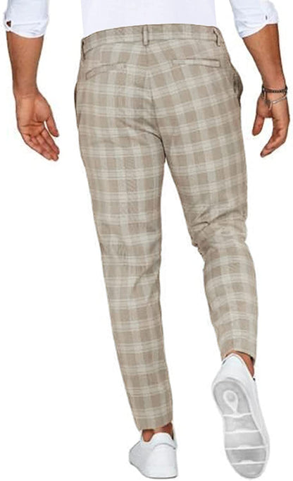 CHRIS CASUAL CHINO - Pantaloni chino da uomo con motivo a quadri per un look alla moda
