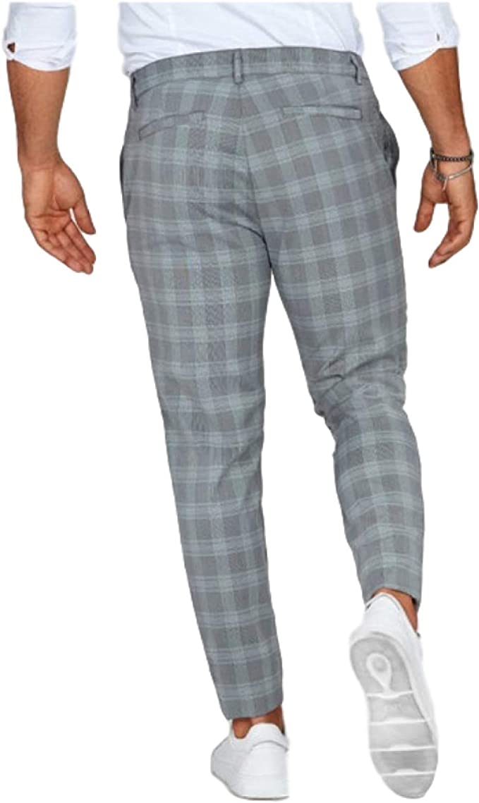 CHRIS CASUAL CHINO - Pantaloni chino da uomo con motivo a quadri per un look alla moda
