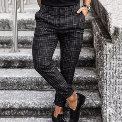 CHRIS CASUAL CHINO - Pantaloni chino da uomo con motivo a quadri per un look alla moda