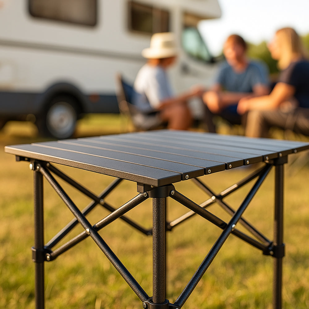 Campflex Table-foldable camping table with X frame & heat-resistant surface 1