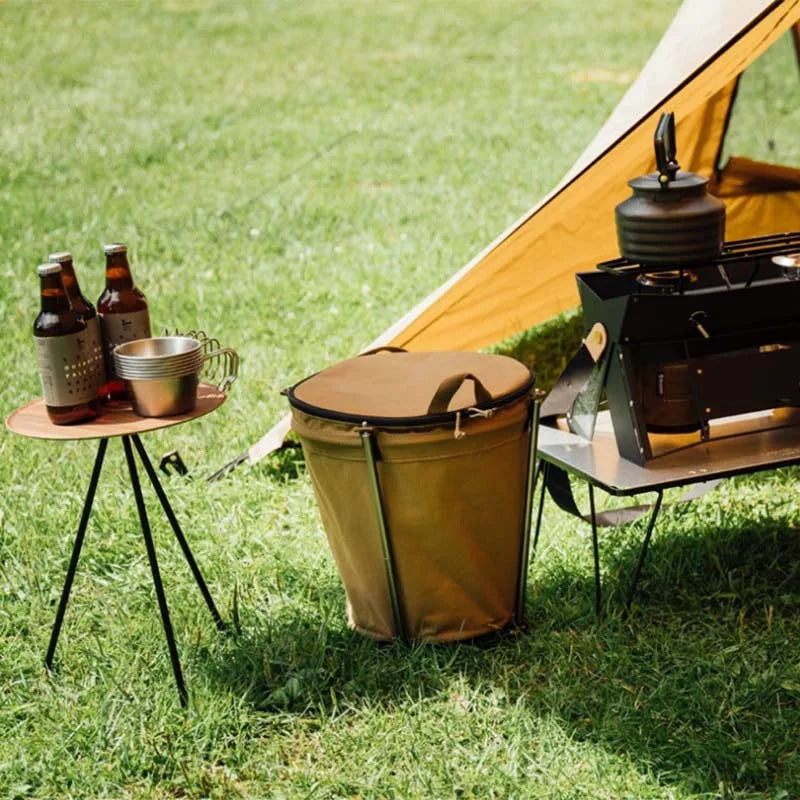 Camptrash bin-foldable camping waste bucket made of oxford fabric with 20l volume & PVC interior feed 1