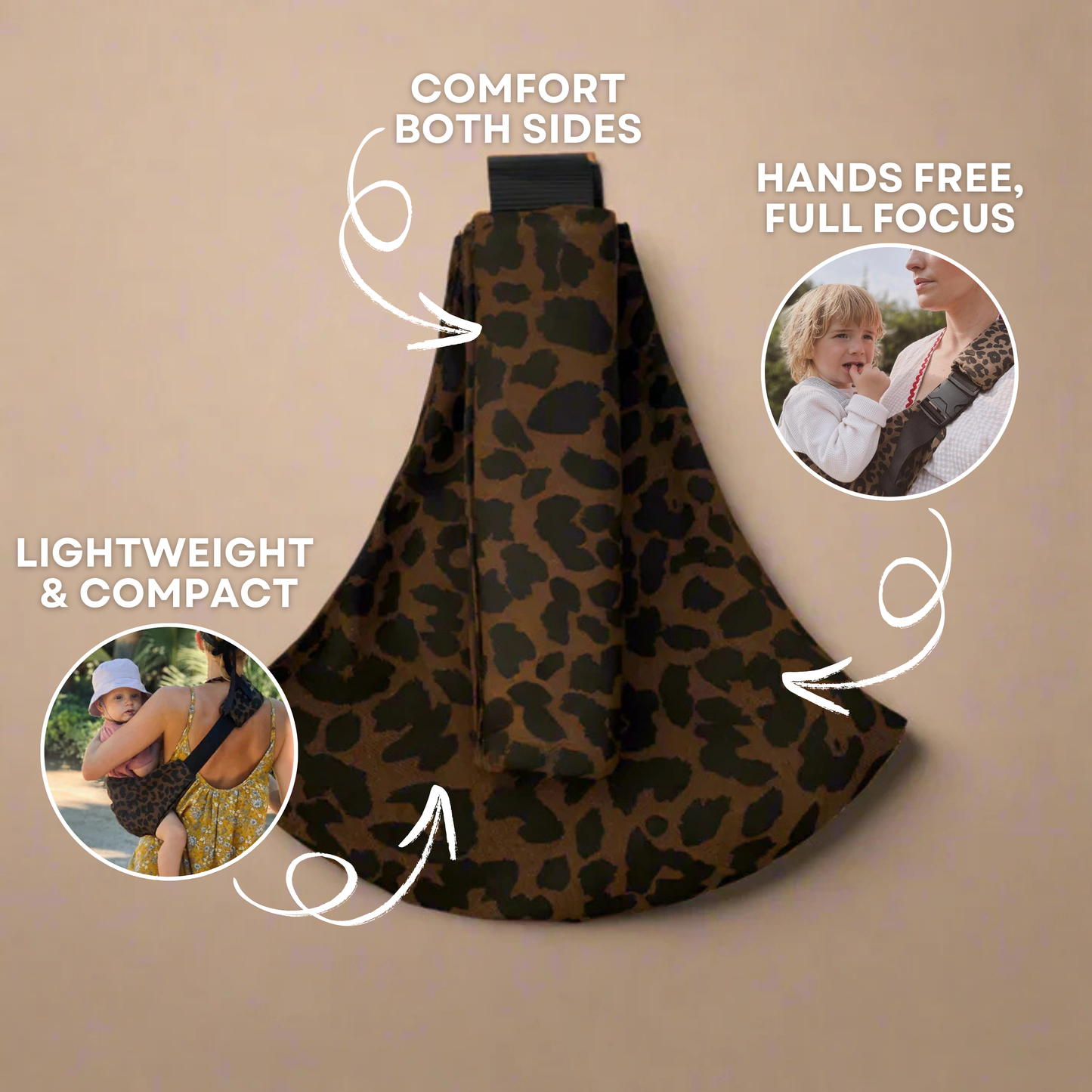 Carrynest Baby Sling - Ergonomische Hüfttrage für bequemes, freihändiges Tragen des Babys
