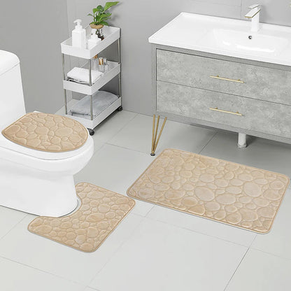 Softura – 3-Piece Non-Slip Bathroom Mat Set with Comfort & Style