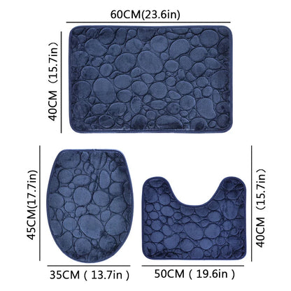 Softura – 3-Piece Non-Slip Bathroom Mat Set with Comfort & Style