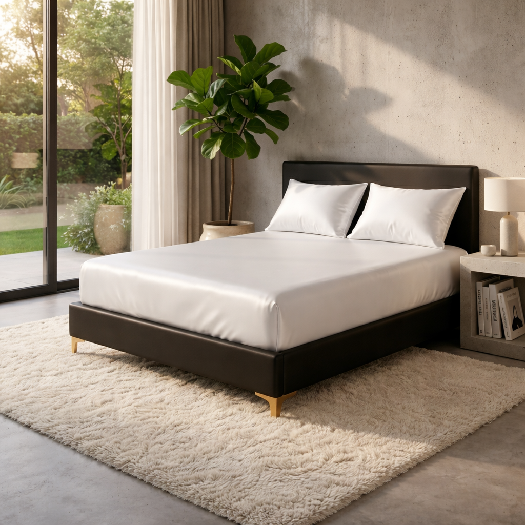 NESTRA – Jäähdyttävä satiininen joustava aluslakana hengittävään Twin Comfort -patjaan