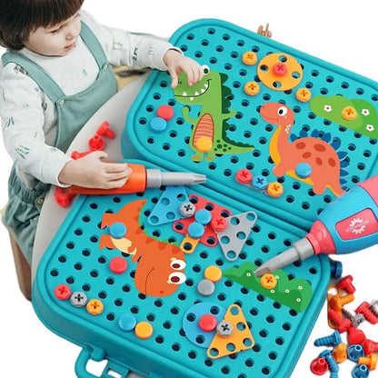 Buildibits Creative Kit - 211-delige bouwset voor kinderen - Ontwikkeling van motorische vaardigheden en fantasierijk spelen met kindvriendelijk gereedschap