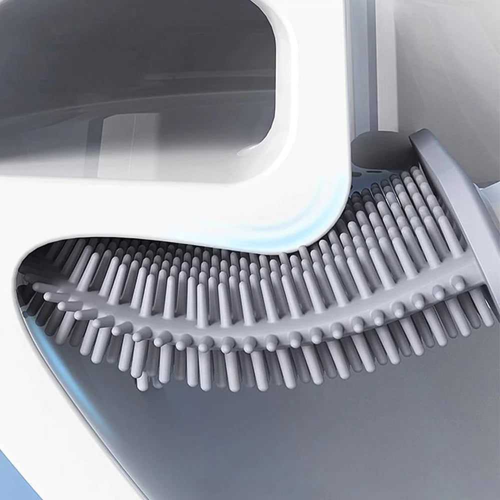 CleanBrush – Spazzola per WC in silicone igienica con supporto a parete