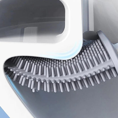 CleanBrush – Spazzola per WC in silicone igienica con supporto a parete