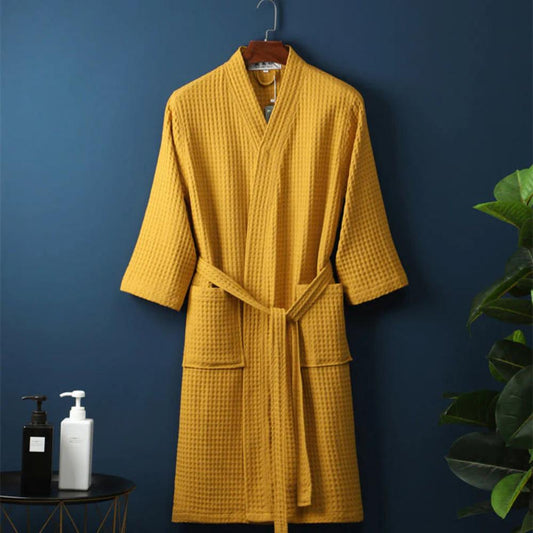 CottonLuxe – Waffle V-Neck Bathrobe made from 100% Cotton
