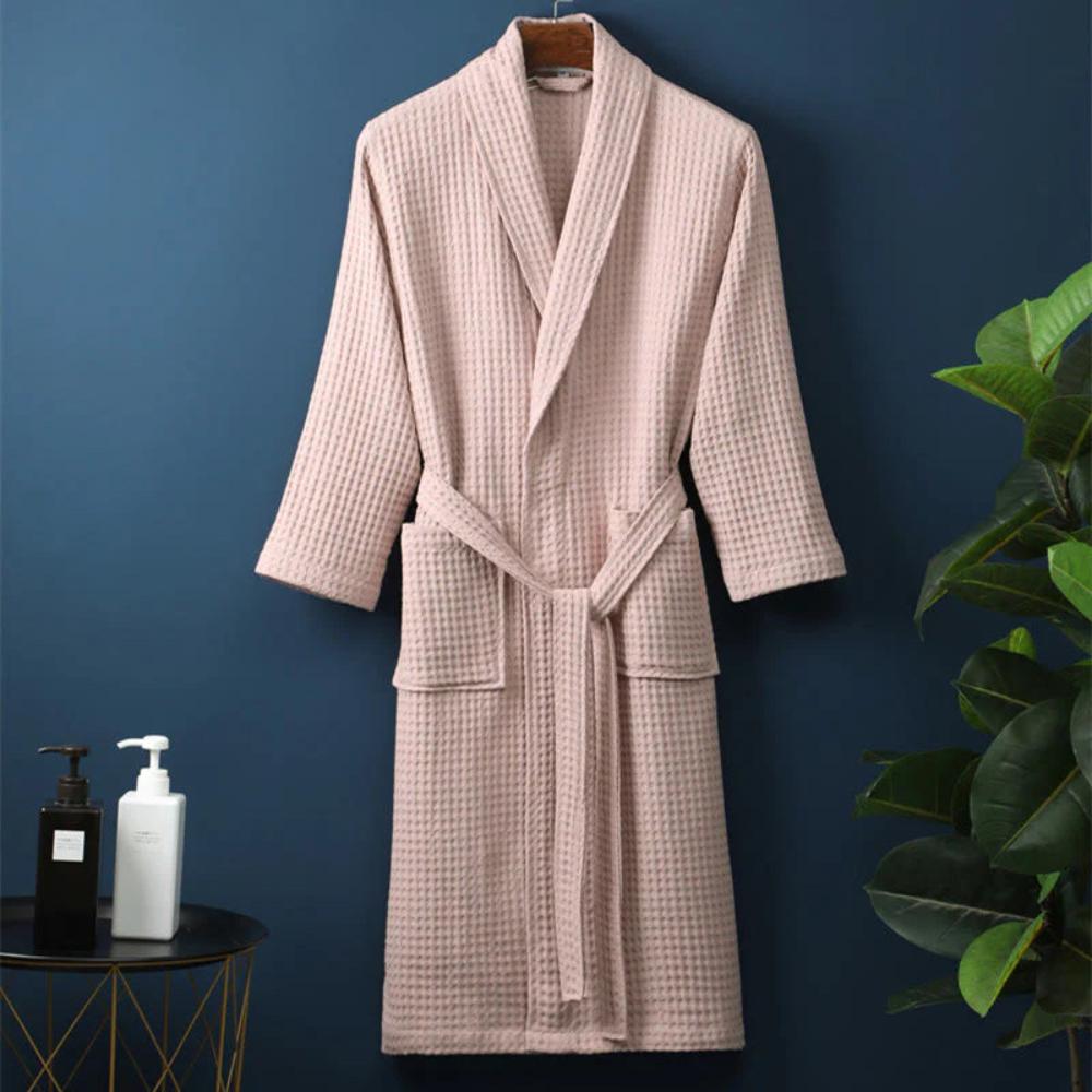 CottonLuxe – Waffle V-Neck Bathrobe made from 100% Cotton