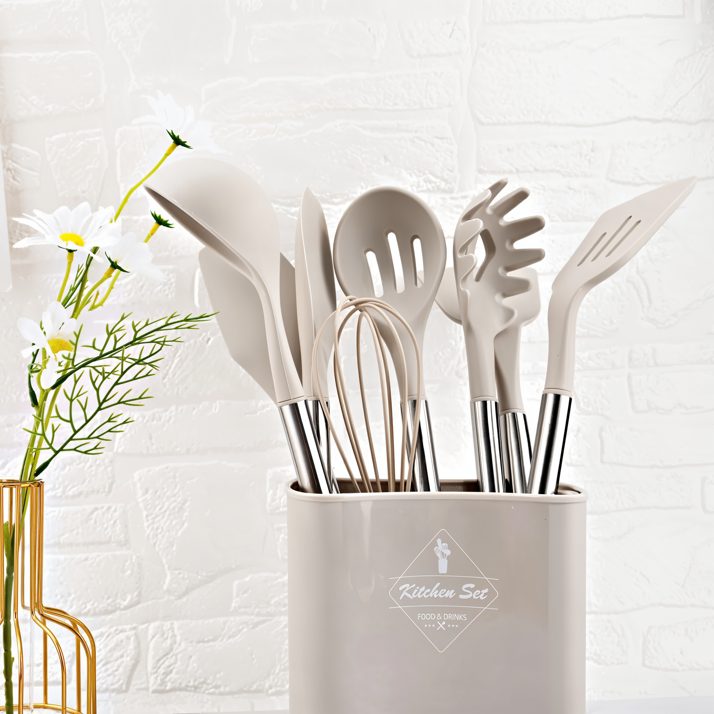 Culinara Pro - 12-Piece Silicone Kitchen Utensil Set with Spatula, Ladle & Whisks 0