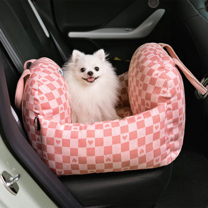 Dog seat bed for cars with adjustable seat belts and washable cover - comfortable and non -slip for safe trips 10