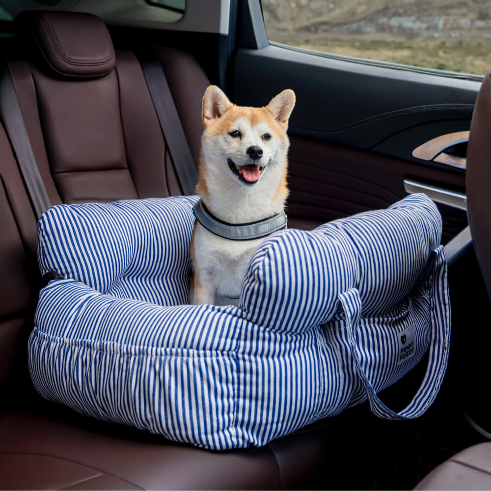 Dog seat bed for cars with adjustable seat belts and washable cover - comfortable and non -slip for safe trips 12