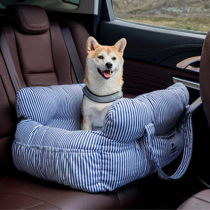 Dog seat bed for cars with adjustable seat belts and washable cover - comfortable and non -slip for safe trips 12