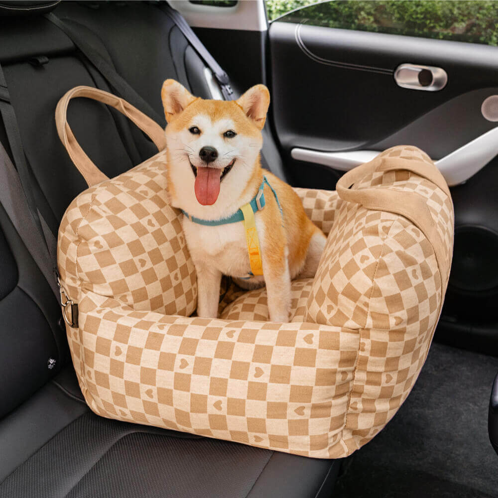 Dog seat bed for cars with adjustable seat belts and washable cover - comfortable and non -slip for safe trips 13