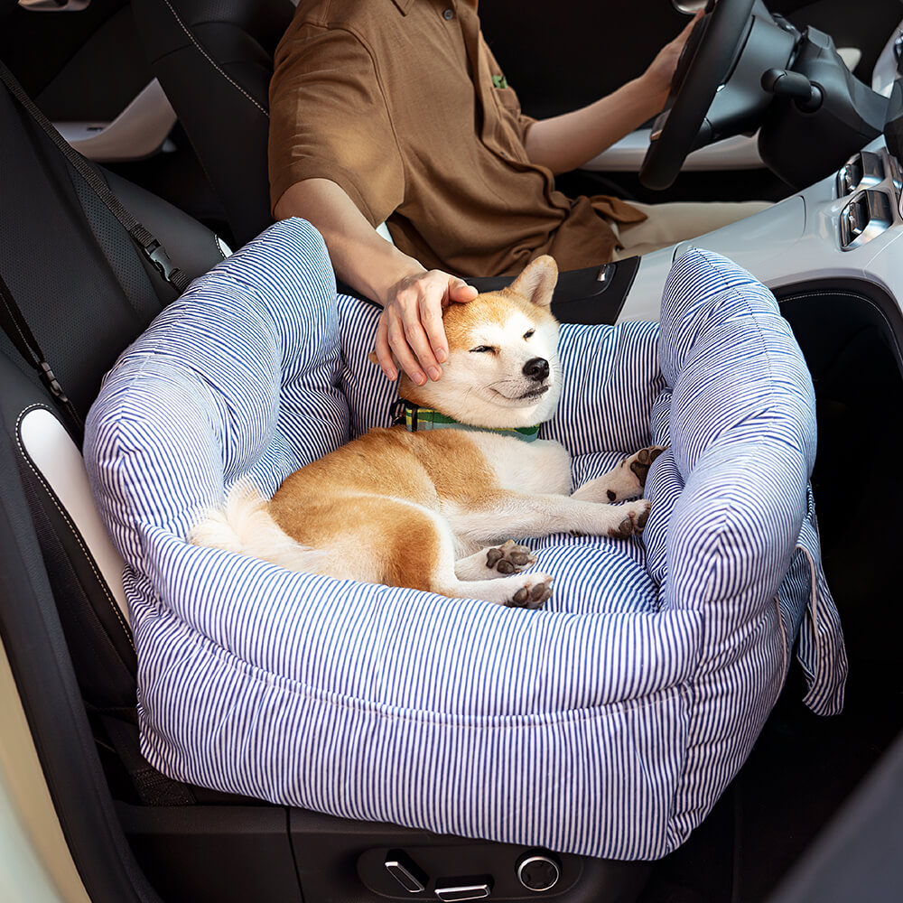 Dog seat bed for cars with adjustable seat belts and washable cover - comfortable and non -slip for safe trips 18