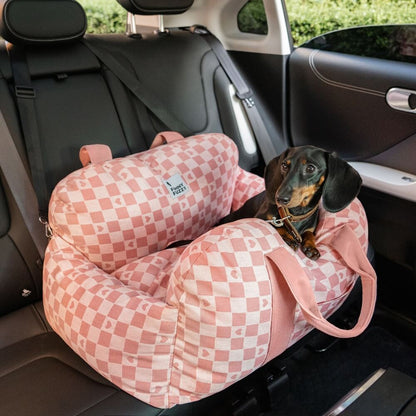 Dog seat bed for cars with adjustable seat belts and washable cover - comfortable and non -slip for safe trips 21