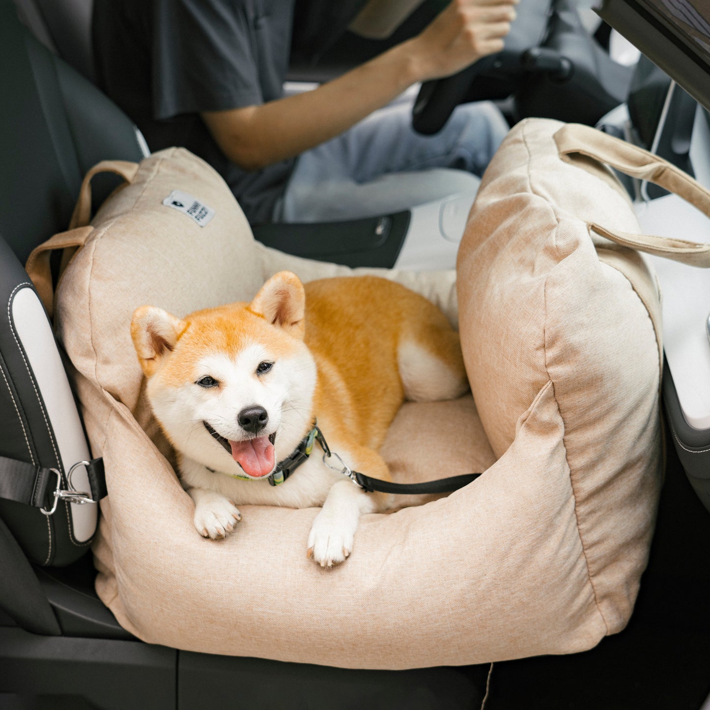 Dog seat bed for cars with adjustable seat belts and washable cover - comfortable and non -slip for safe trips 27