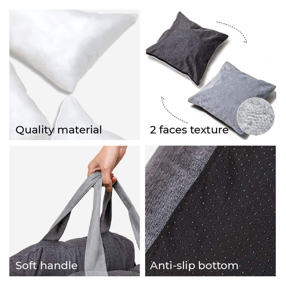 Dog seat bed for cars with adjustable seat belts and washable cover - comfortable and non -slip for safe trips 5