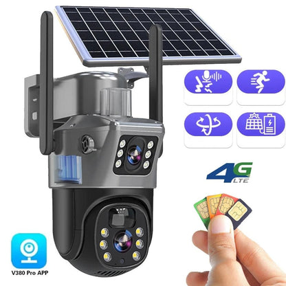 DUALGUARD SOLAR 4K - Drahtlose Outdoor-Sicherheitskamera mit Solarpanel und 10fachem Zoom