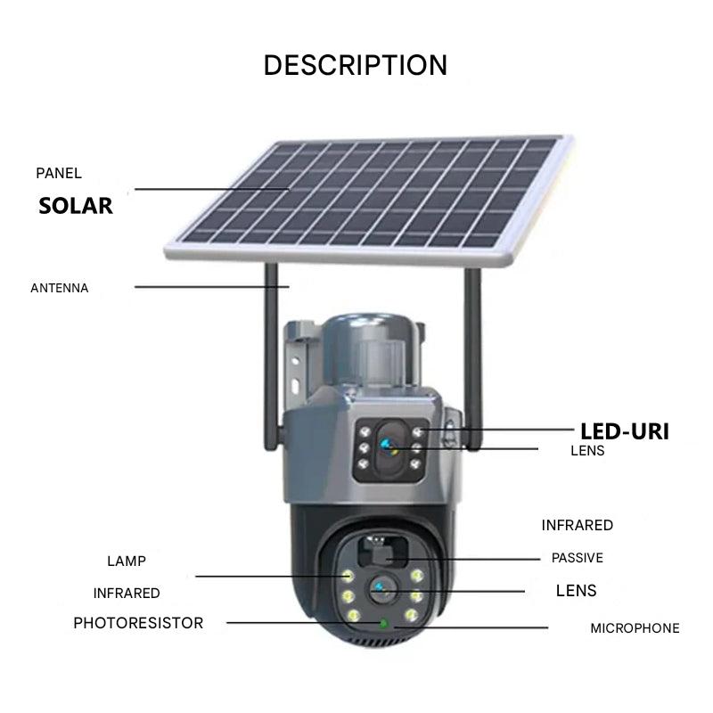DUALGUARD SOLAR 4K - Drahtlose Outdoor-Sicherheitskamera mit Solarpanel und 10fachem Zoom