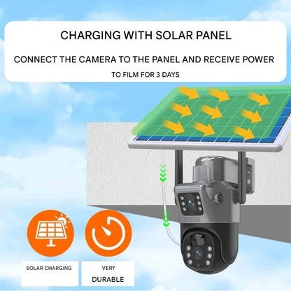 DUALGUARD SOLAR 4K - Drahtlose Outdoor-Sicherheitskamera mit Solarpanel und 10fachem Zoom